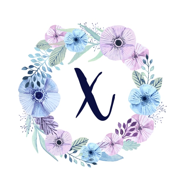 Floral Monogram X Icy Winter Blossoms by floralmonogram