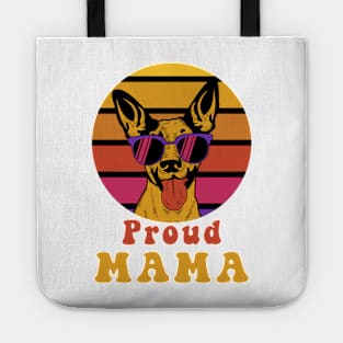 Retro Proud mama dog lover shirt Vintage Tote