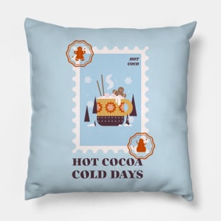 Hot Coco Hot Chocolate Hot Cocoa Winter Time Christmas Pillow