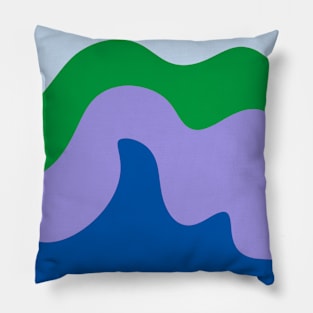 Abstract modern shapes blue, green, violet Pillow