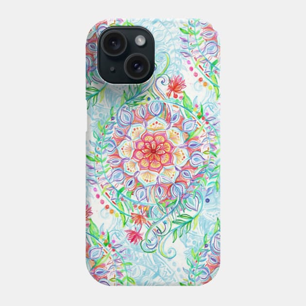 Messy Boho Floral in Rainbow Hues Phone Case by micklyn