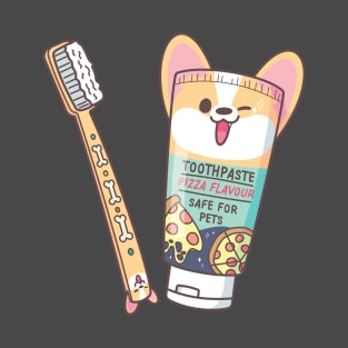 Corgi Dental Toothpaste Toothbrush Set (Pizza Flavour) T-Shirt