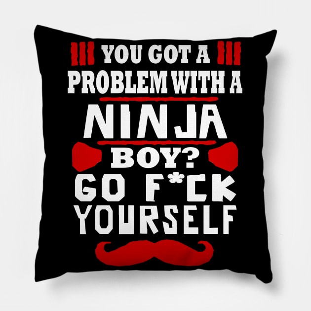 Ninja Samurai Katana Boy Hobby Gift Idea Pillow by FindYourFavouriteDesign