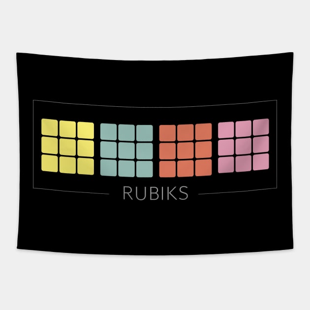 Minimal Rubiks cube colorful Tapestry by GROOVYUnit