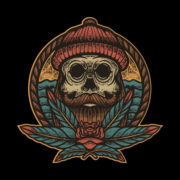 Bearded Skull by Alouna