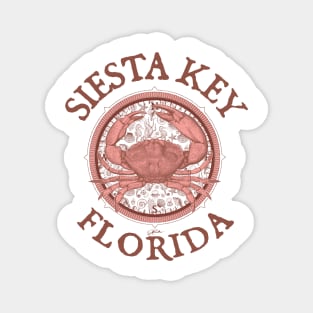 Siesta Key, Florida, Stone Crab on Wind Rose Magnet