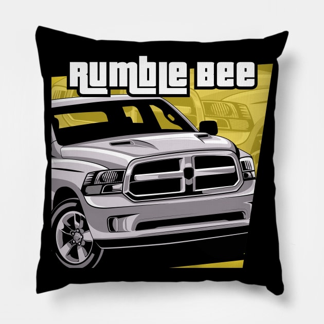 Rumble Bee Truck Pillow by pujartwork