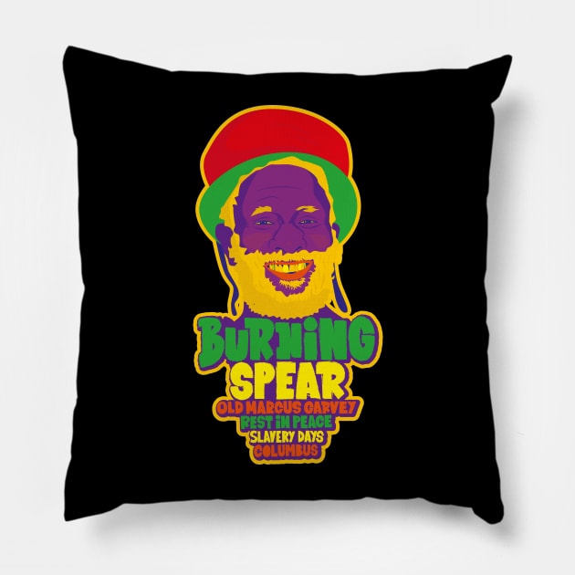 Burning Spear Reggae Tribute - Rasta Vibes Design Pillow by Boogosh