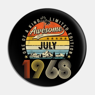 Awesome Since July 1968 Vintage 55th Birthday Pin