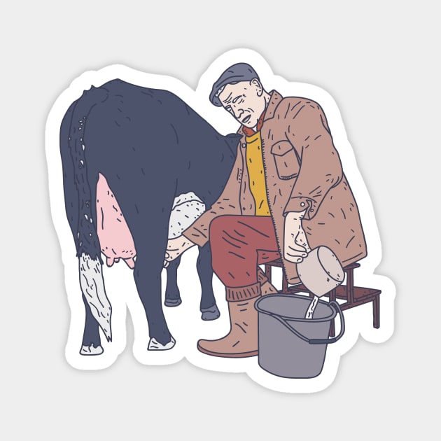 Cow Milking - Udder Farmer - Cattle Whisperer Magnet by DeWinnes