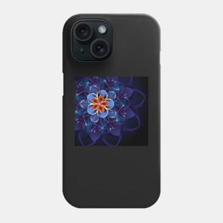 abstract blue flower Phone Case