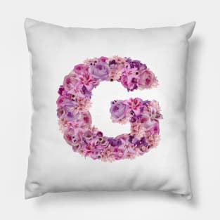 Pink Floral Letter G Pillow