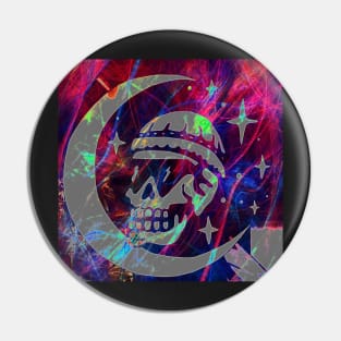 Skull and crescent moon. Pin