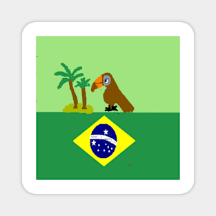 Sporty Brazil Design on White Background Magnet