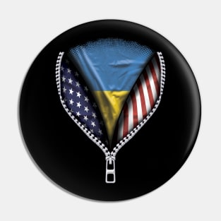 Ukrainian Flag  Ukraine Flag American Flag Zip Down - Gift for Ukrainian From Ukraine Pin