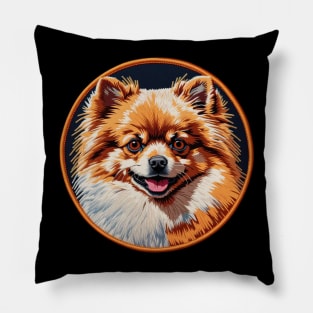 Pomeranian Embroidered Patch Pillow