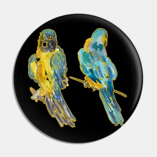 Love parrots watercolour design Pin