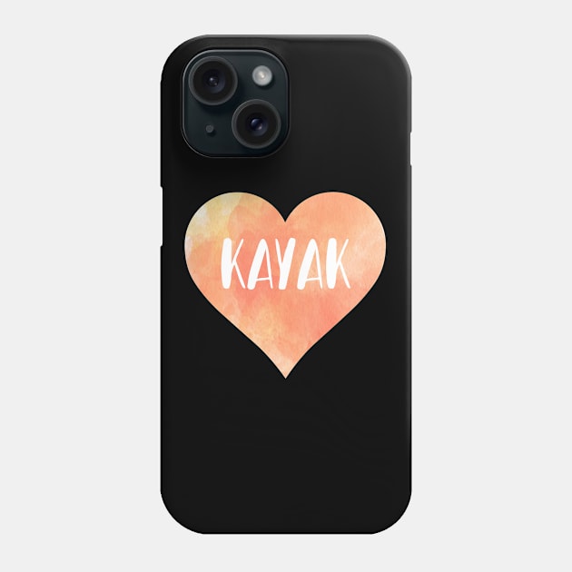 Kayak love heart. Perfect present for mother dad friend him or her Phone Case by SerenityByAlex