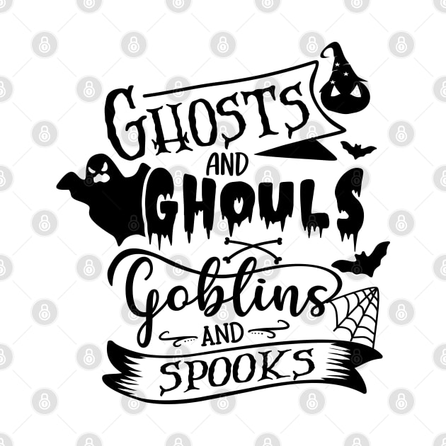 halloween ghost and ghouls goblins and spooks text art design by MadeBYAhsan