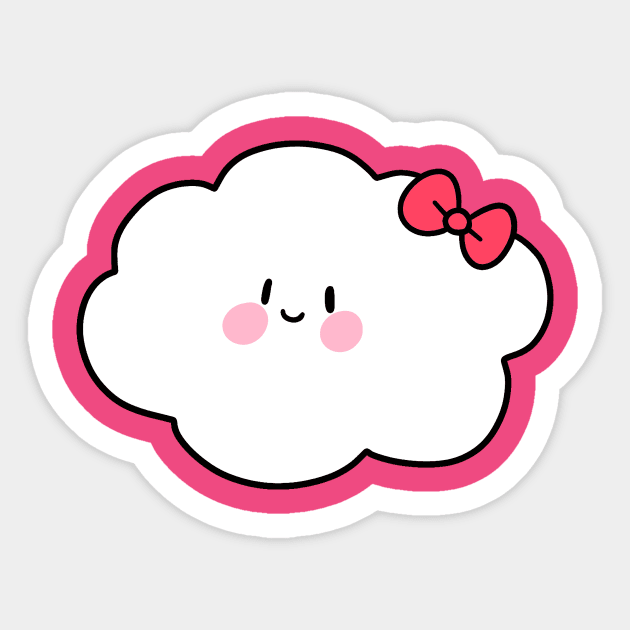 Cute Girly Cloud - Cloud - Sticker