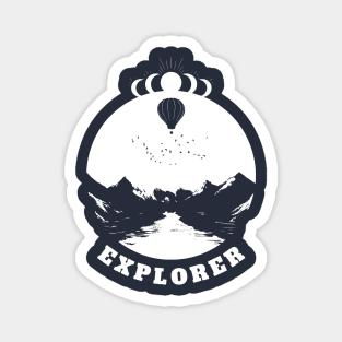 Explorer Design (white print) Magnet