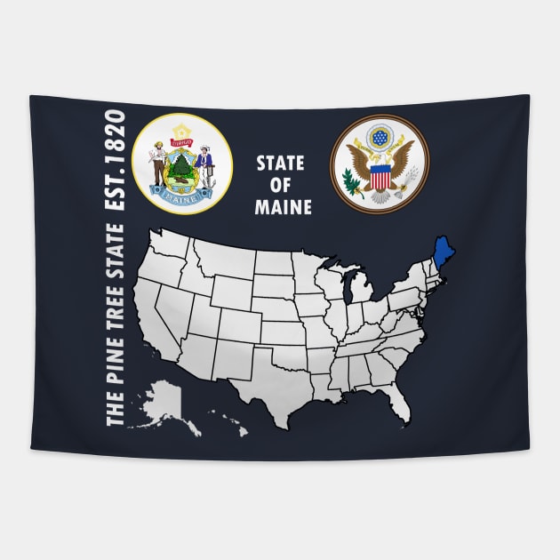 State of Maine Tapestry by NTFGP