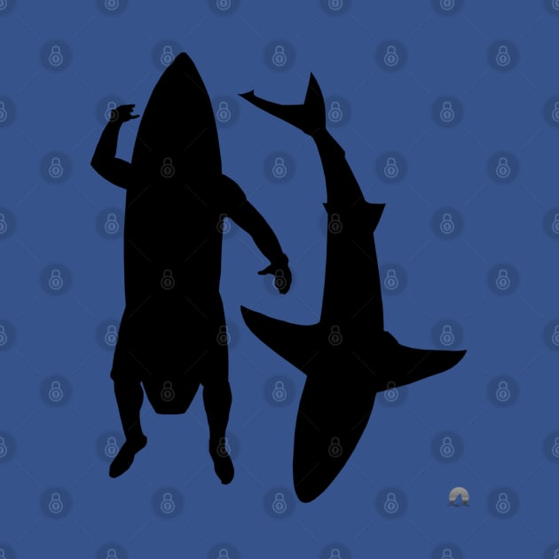 Surfer and Shark by Fin Bay Designs 