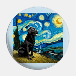 Black Lab Starry Night Pin