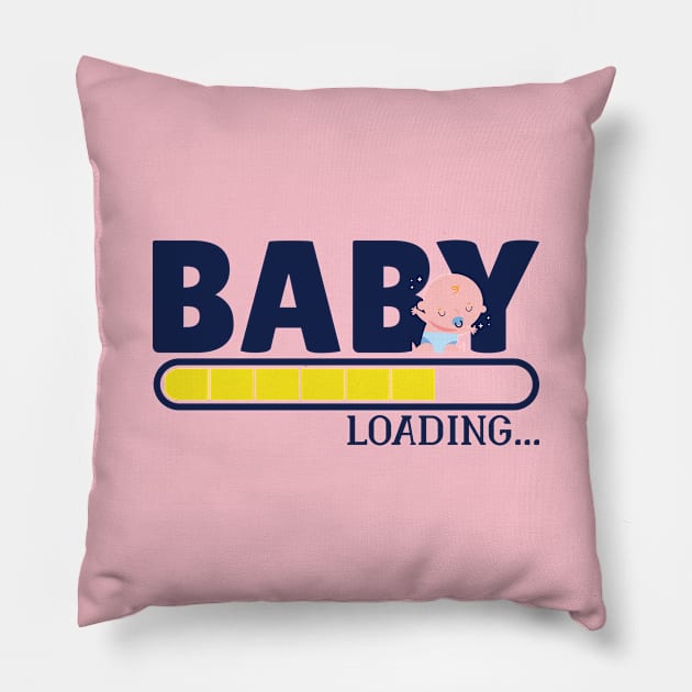 pregnant funny with Baby loading Pillow by Midoart