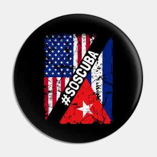 SOS Cuba Flag Free Cuba Libre 2021 Pin