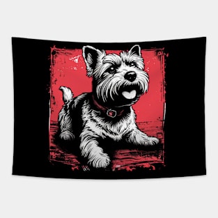 Retro Art Cairn Terrier Dog Lover Tapestry