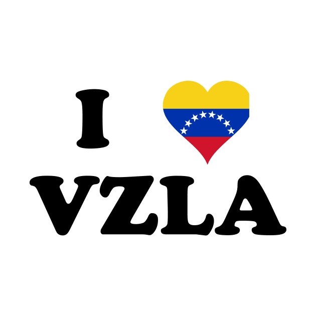 I Love VZLA - Camiseta Bandera Corazon Venezuela by Brobocop