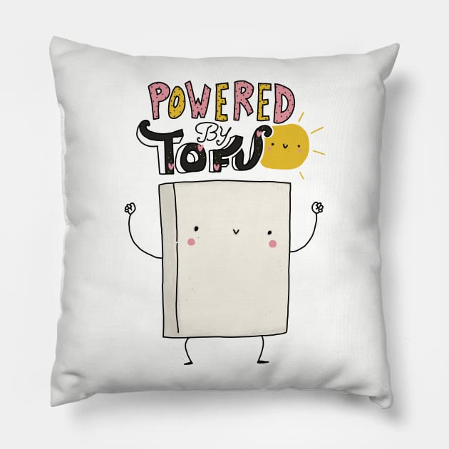 powered by tofu Pillow by violinoviola