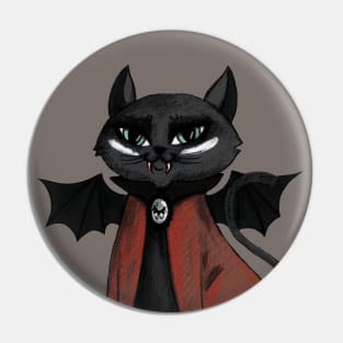 Count vampire cat Pin