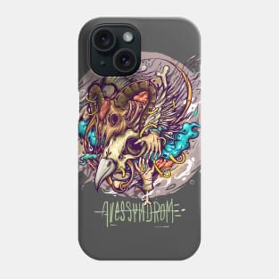 Goat skull T-Shirt and Aves Syndrome illustration. Phone Case