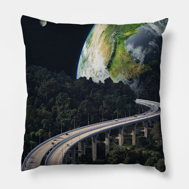 DRIVE THROUGH THE HILLS Pillow by LFHCS