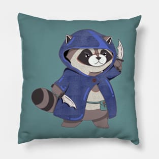 Rogue Raccoon RPG Style Perfect for Dungeon and Dragons Enthusiasts Funny Raccoon Cute RPG Video Game design DND T-Shirt Pillow