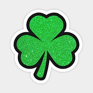 St Patricks Day, Faux Glitter 3 Leaf Clover Magnet