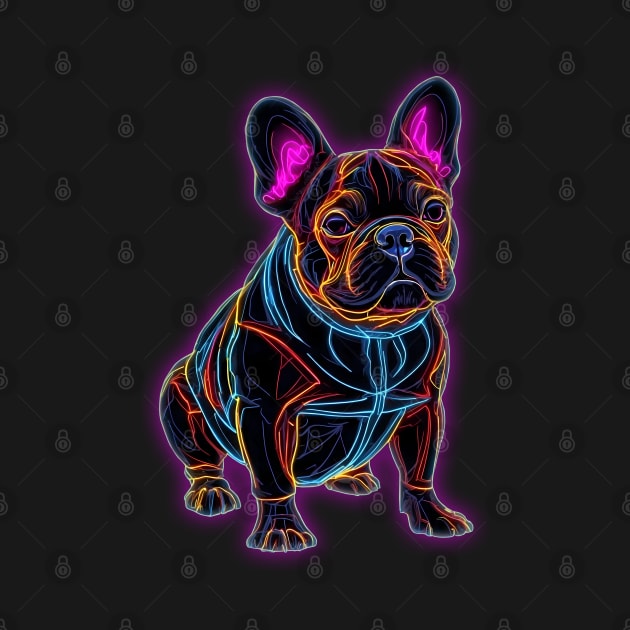 Neon Lights French Bulldog by CandyApparel