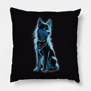 Neon Glow Dog - Cyberpunk Pop Art Animal Tee Pillow