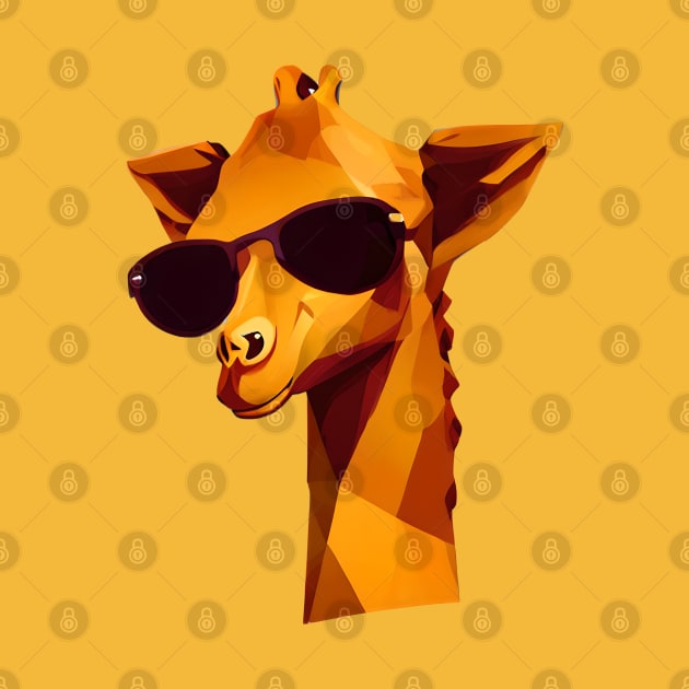 Cool Low Poly Giraffe wearing Sunglasses by Artist Rob Fuller