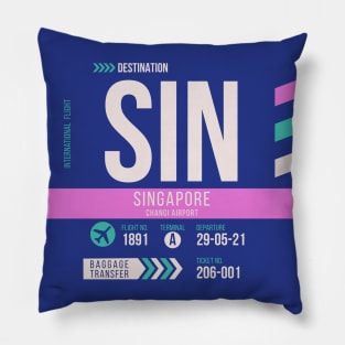 Singapore (SIN) Airport Code Baggage Tag Pillow