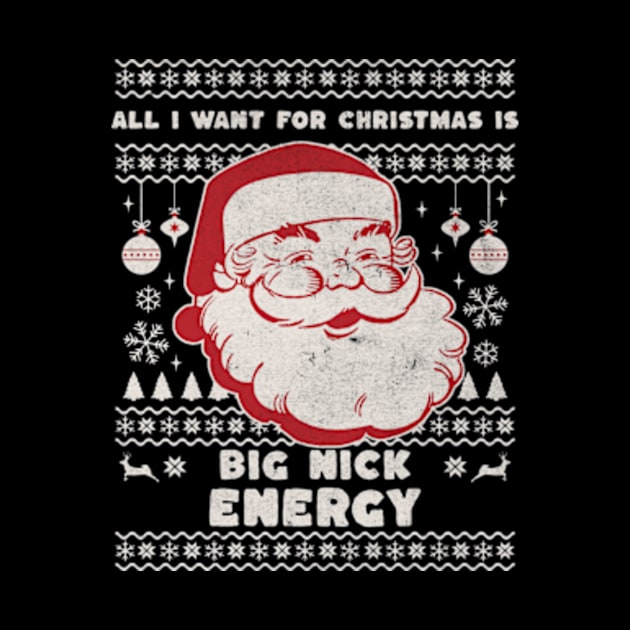 All I Want for Christmas is Big Nick Energy Funny Retro Santa Jokes, Xmas 2023 by sarcasmandadulting