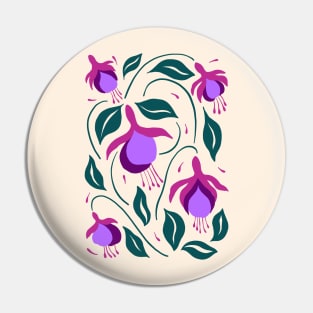 Fuchsia Flowers Pin