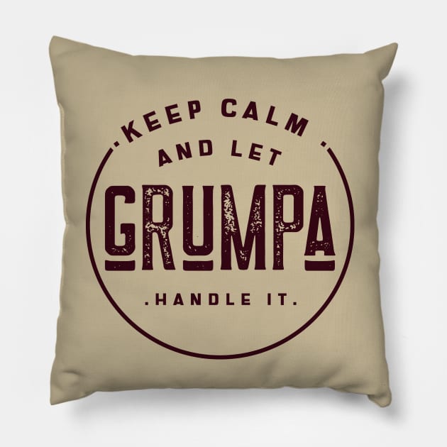 Grumpa, I'm a Grumpa, Grumpa Like A Regular Grandpa Only Grumpier, funny gift for grumpa, Pillow by BaronBoutiquesStore