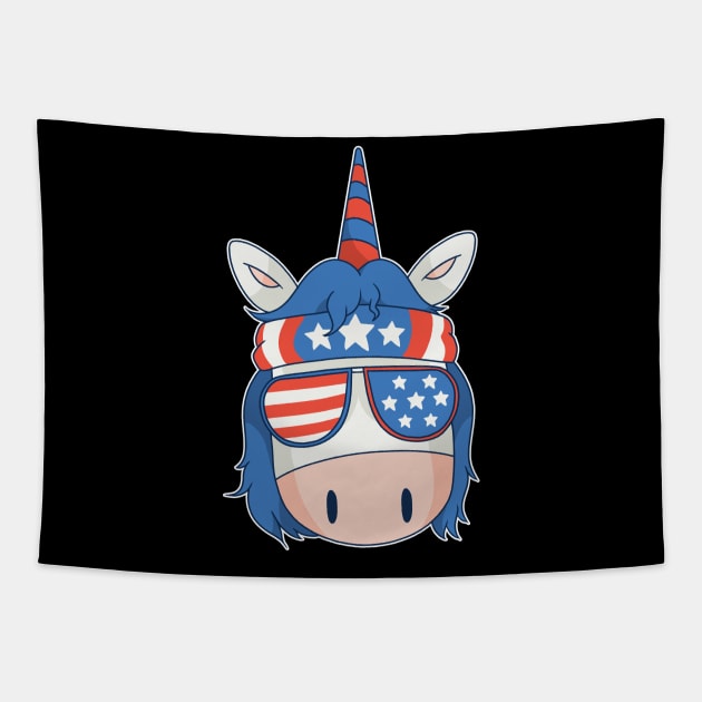 American unicorn rebels flag Tapestry by Midoart