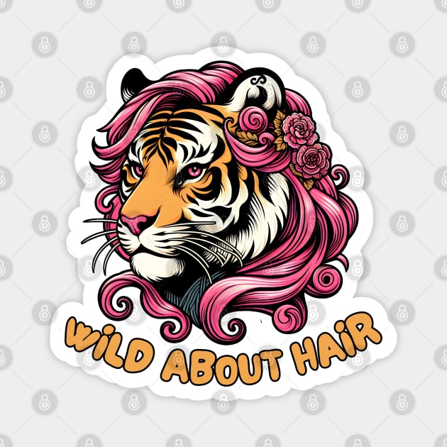 Siberian hairstylist tiger Magnet by Japanese Fever