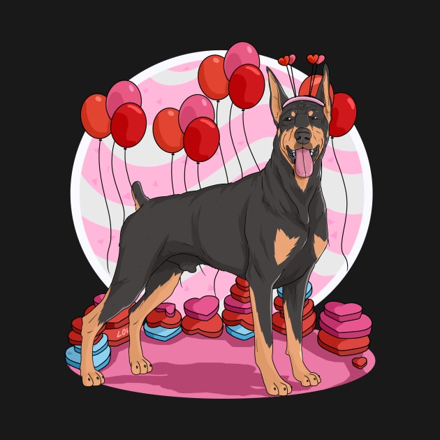 Doberman Pinscher Valentines Day Heart Dogs Puppy Love by Noseking