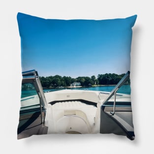 View from the Boat - Lake Norman Summer Day Pillow