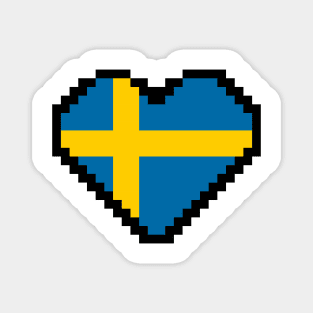 Swedish Flag Pixel Art, Sweden Flag  pixel art Magnet